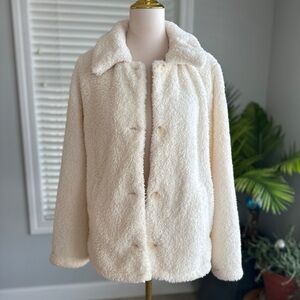 32 Heat NWOT Women's Cream Teddy Coat Sz M